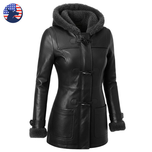 Women black real - black, sheepskin